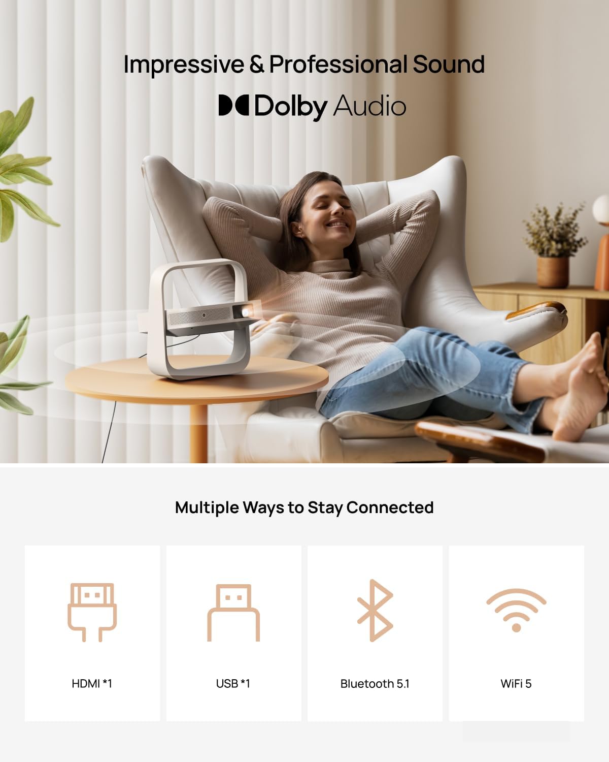 Proyector portátil XGIMI Elfin, 1080P, 400 ISO Lúmenes