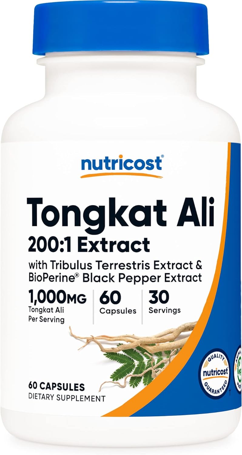Tongkat Ali 500 mg, 60 cápsulas vegetarianas, sin gluten