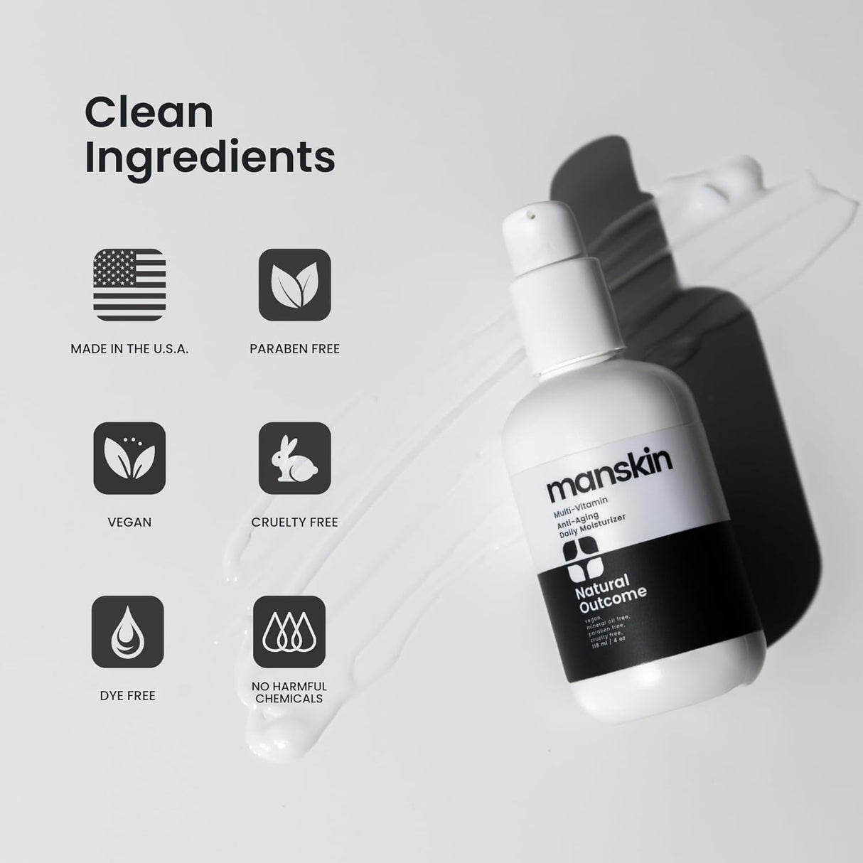 Crema humectante natural outcome para la piel del hombre