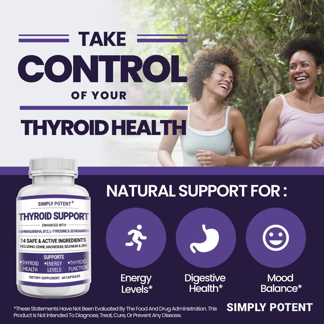 Suplemento de apoyo tiroideo y apoyo suprarrenal con yodo