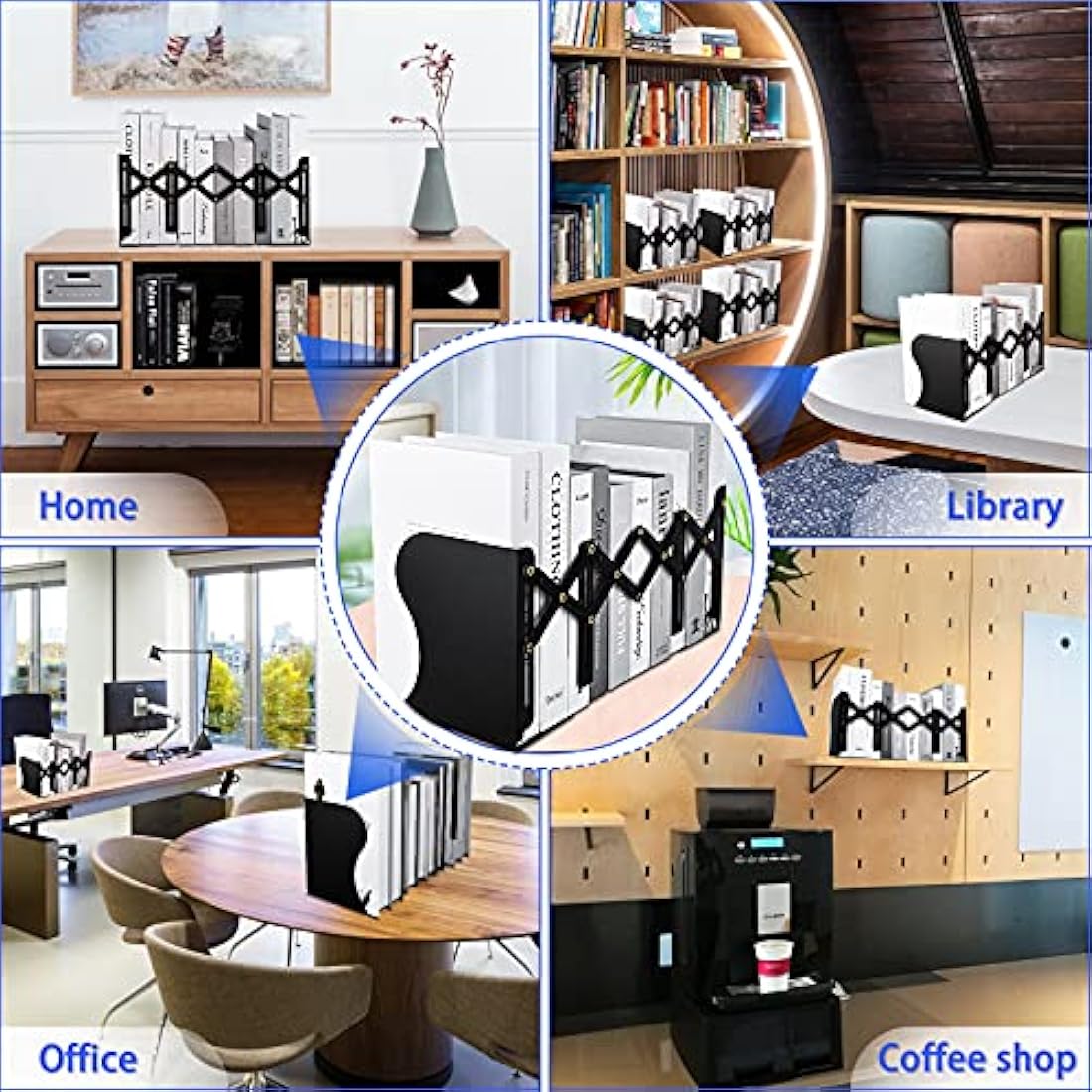 Sujetalibros Extremos de libro ajustables para decoración