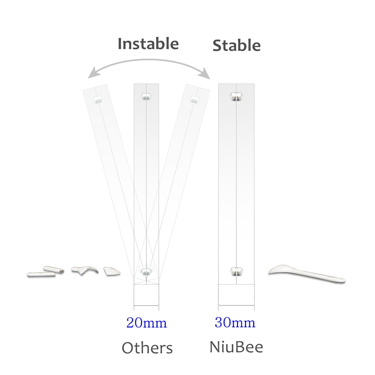 Marcos de acrílico transparente Magnético 50% más grueso