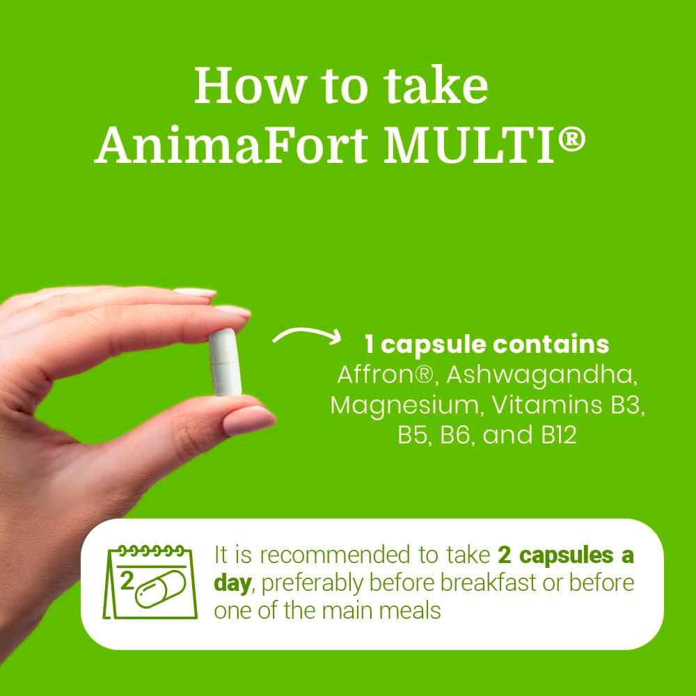 Suplemento Ashwagandha KSM-66 y Azafrán AnimaFort 30 Cápsulas