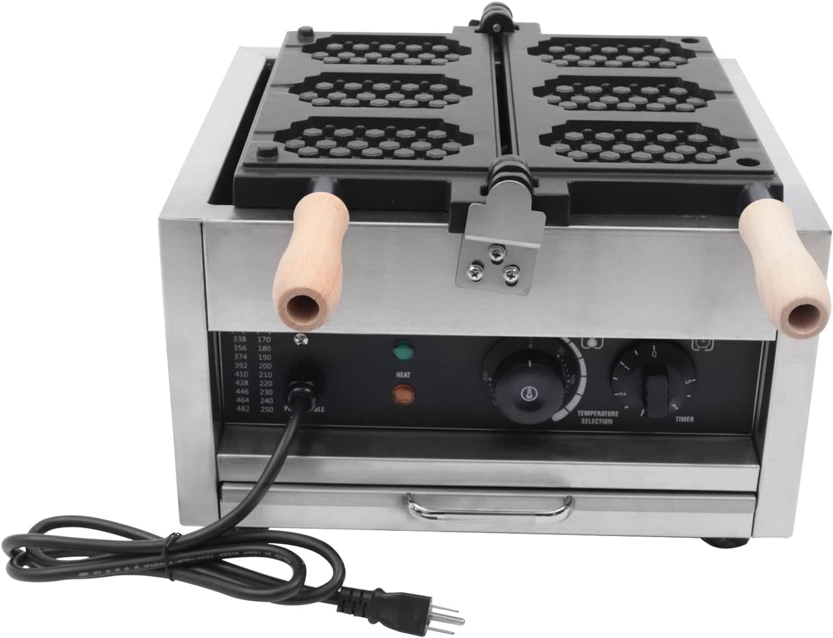 Máquina de Waffles Eléctrica, Acero Inoxidable, Doble Cabeza
