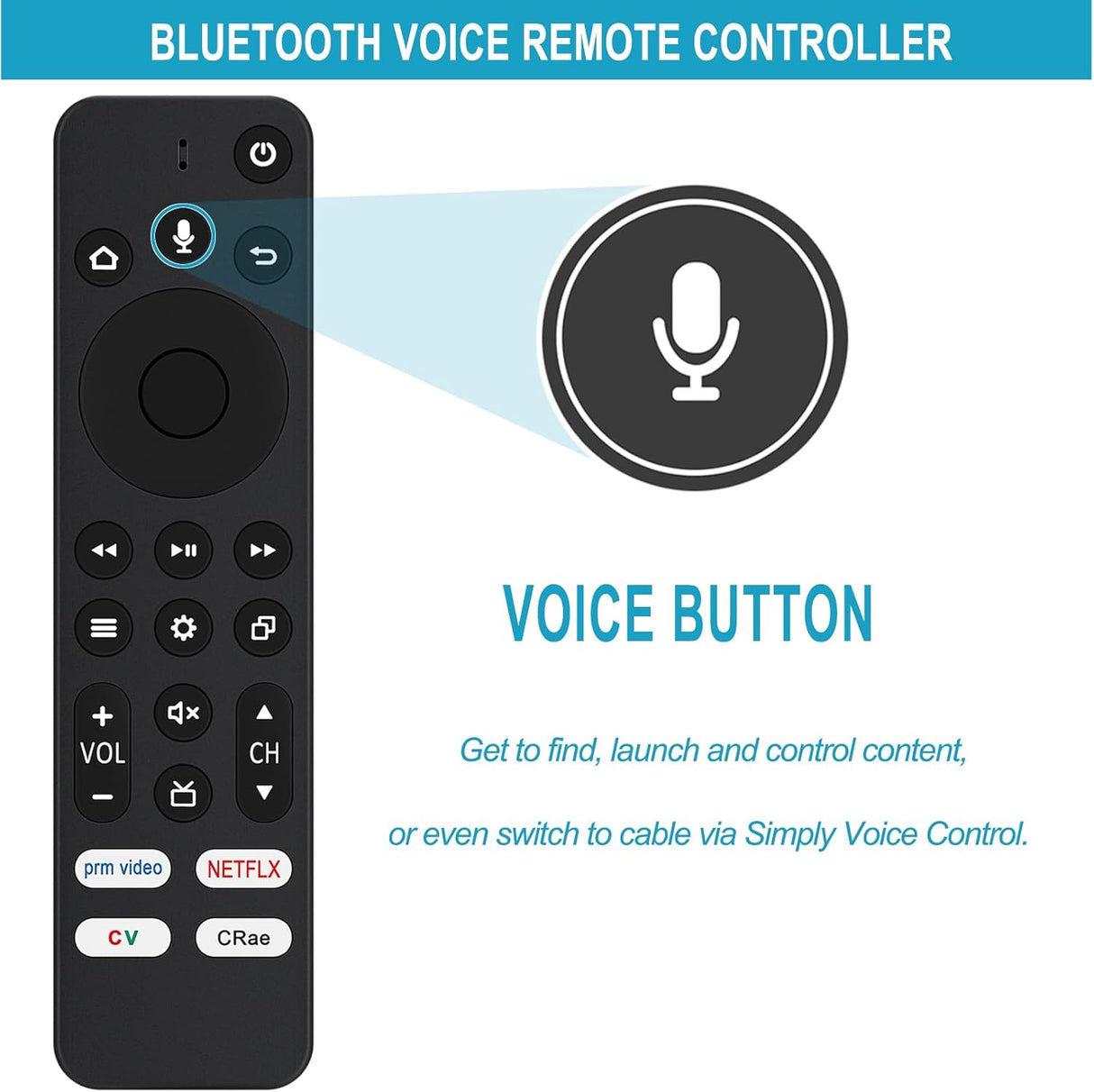 Control remoto CP-RC1NA-22 para TV Smart Insignia/Toshiba