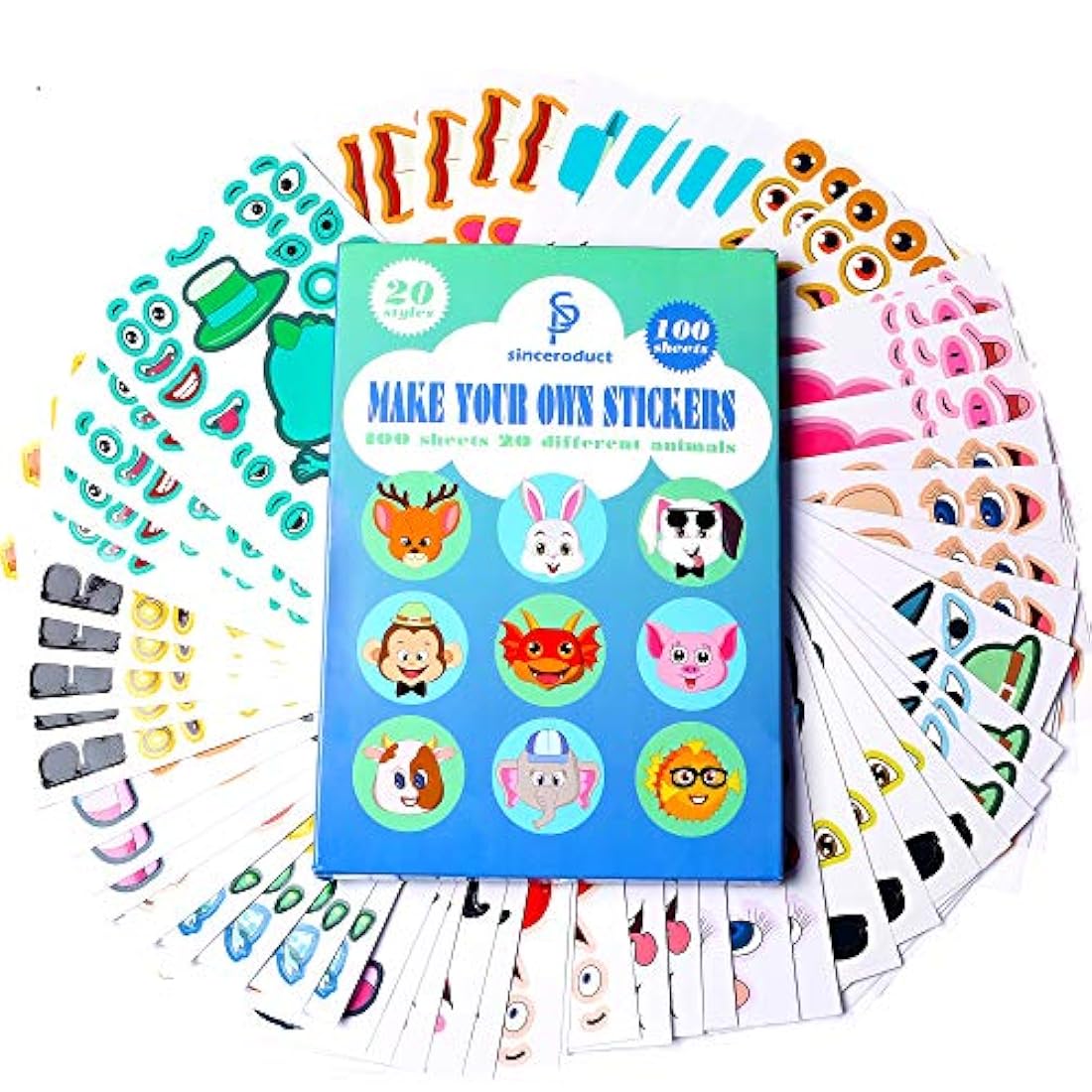 pegatinas para niños, paquete de 100 animales