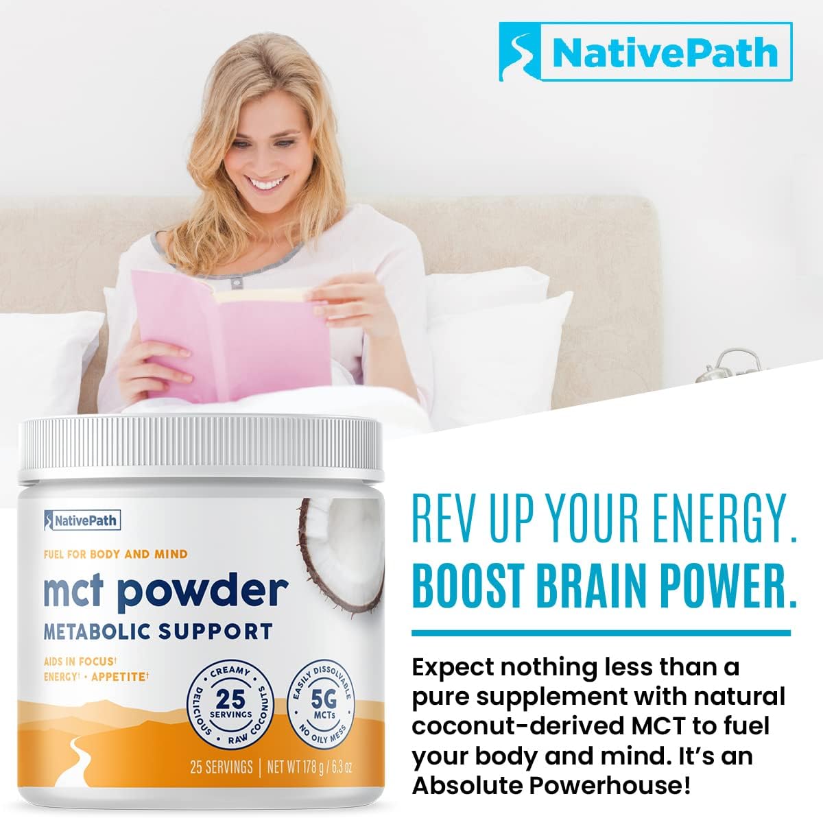 Suplemento Polvo de aceite de coco MCT 25 porciones