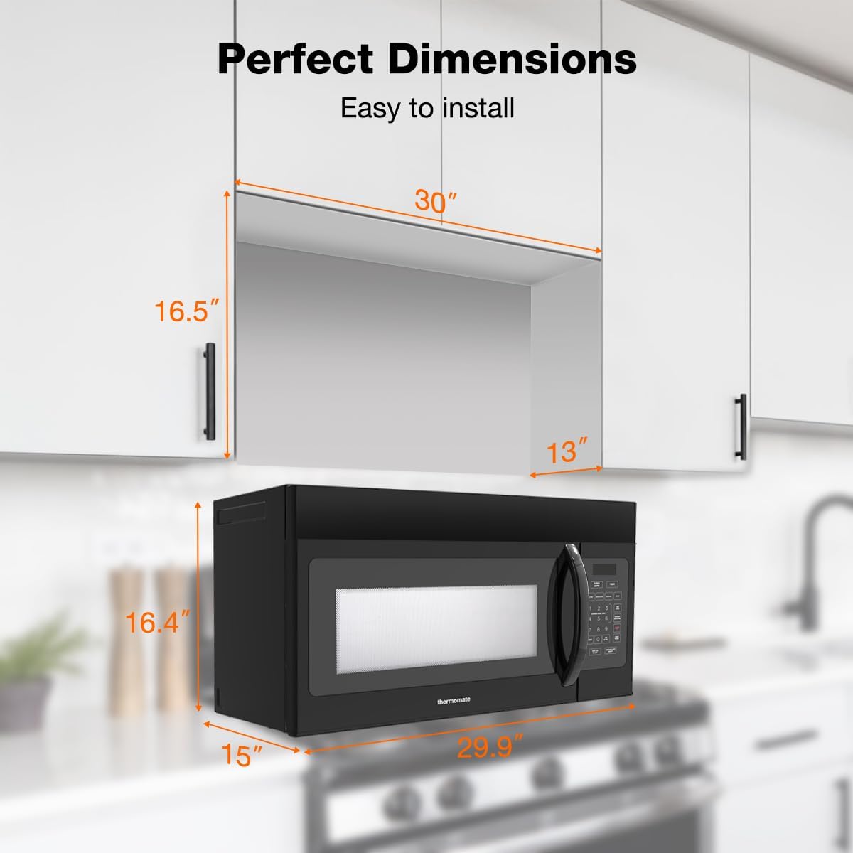 Microondas sobre la estufa thermomate 1.6 Cu. Ft. 1000W, 300 CFM