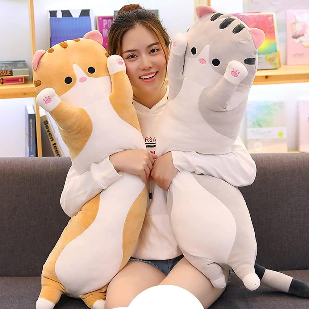 Peluches Gato de felpa de cuerpo larga y suave 19 pulgadas