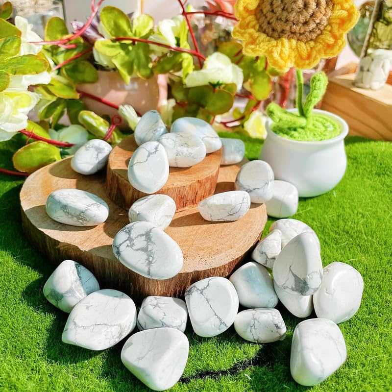 Cristales de Turquesa Blanca Irregulares Pulidos para Principiantes