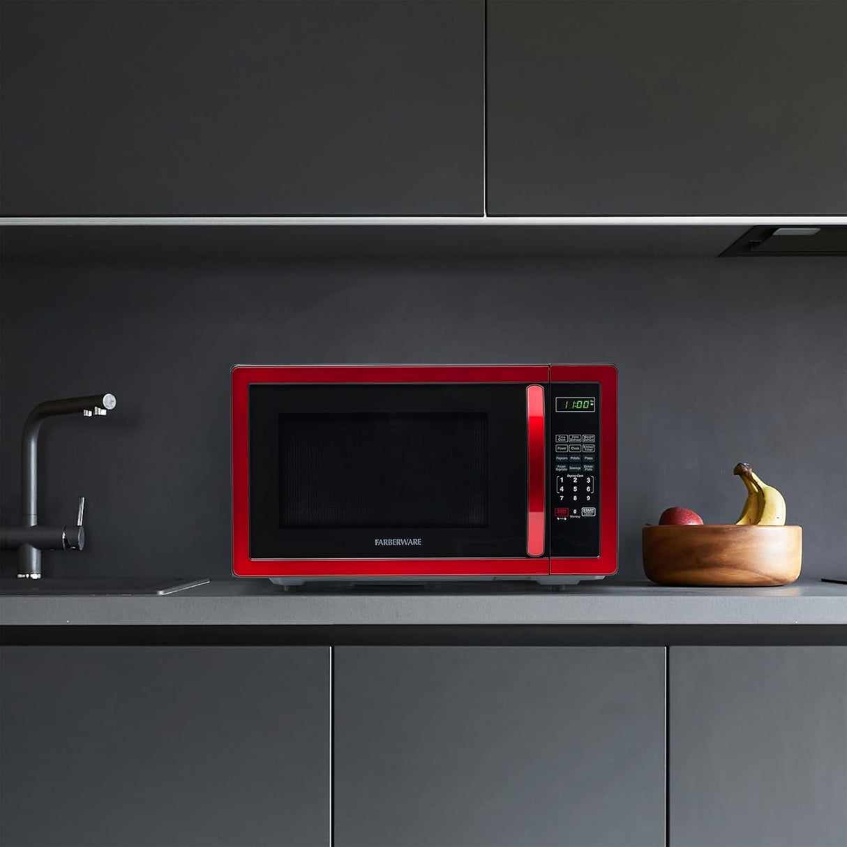 Microondas Farberware 1000W 1.1 cu ft con Luz LED y Bloqueo Infantil