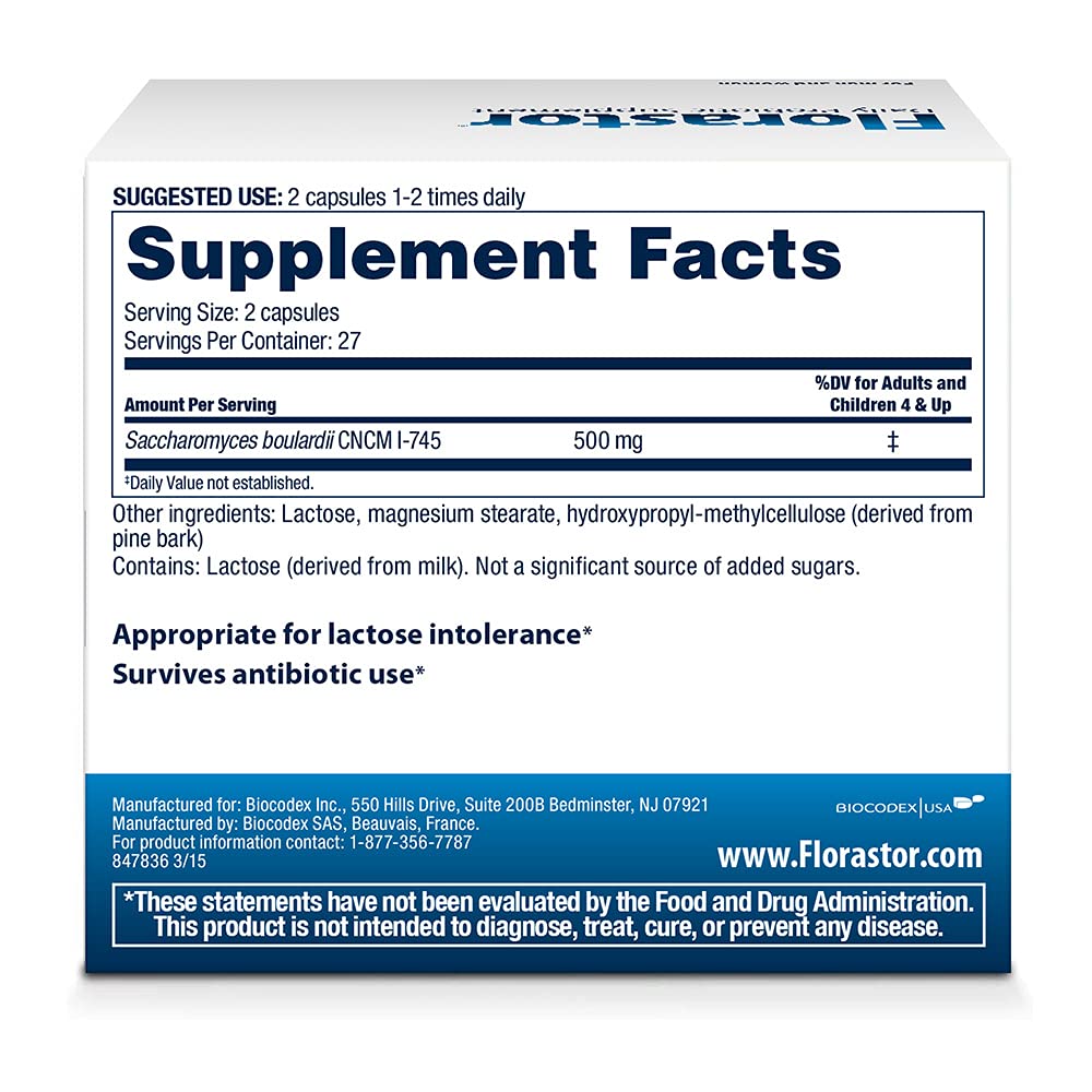 Suplemento Probiótico Diario Florastor 50 Cápsulas Pack de 3