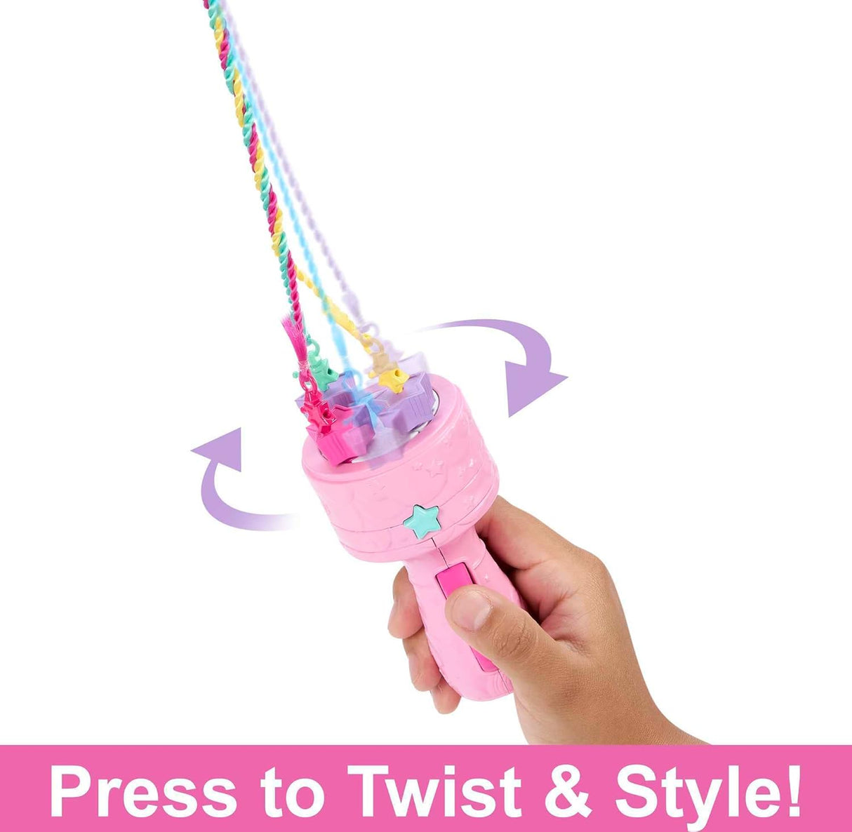Barbie Dreamtopia Muñeca, Pelo Twist 'n Style, Extensiones y Accesorios