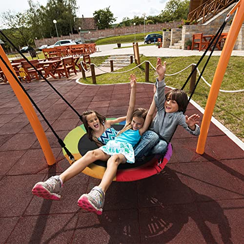 Columpios de árbol para niños al aire libre (arcoíris)