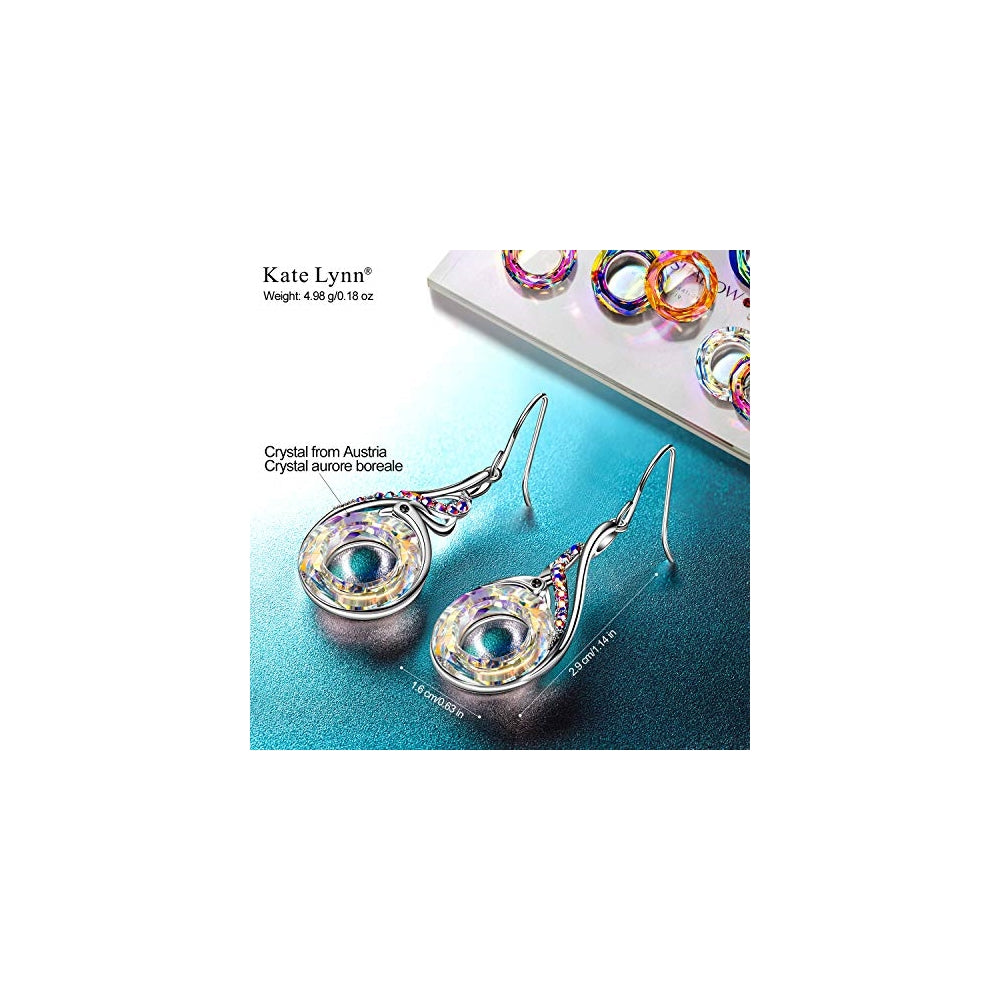 Aretes con dije con cristales para mujeres