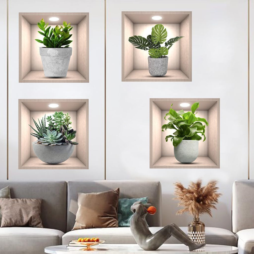 Pegatinas de Plantas 3D Vivas, Decoración Botanical, Modelo X