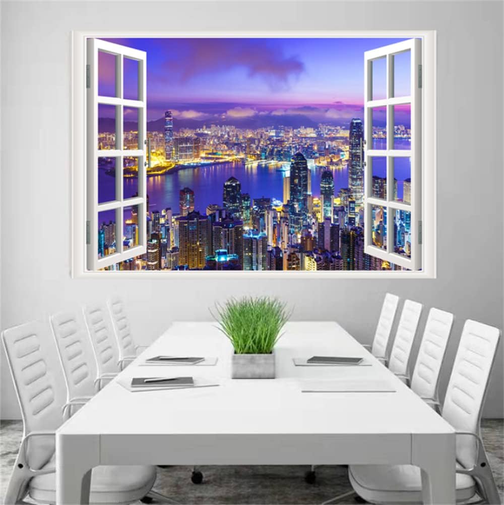 THNWSY Adhesivo autoadhesivo para pared, noche de ciudad