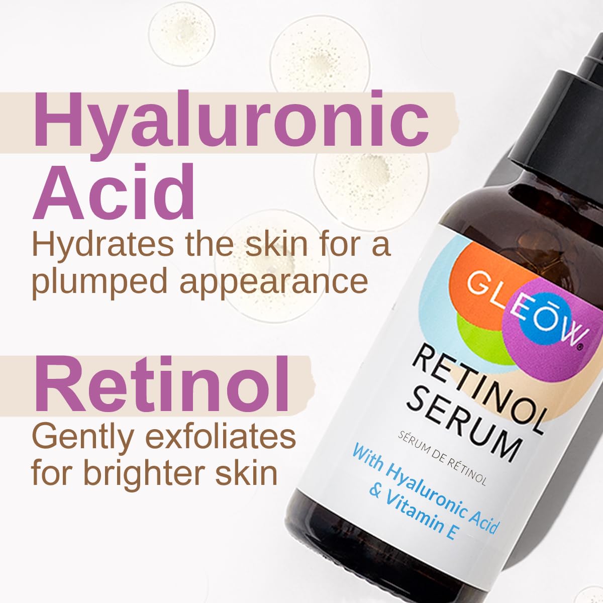 Suero Facial de Retinol y Ácido Hialurónico Hidratante Nocturno