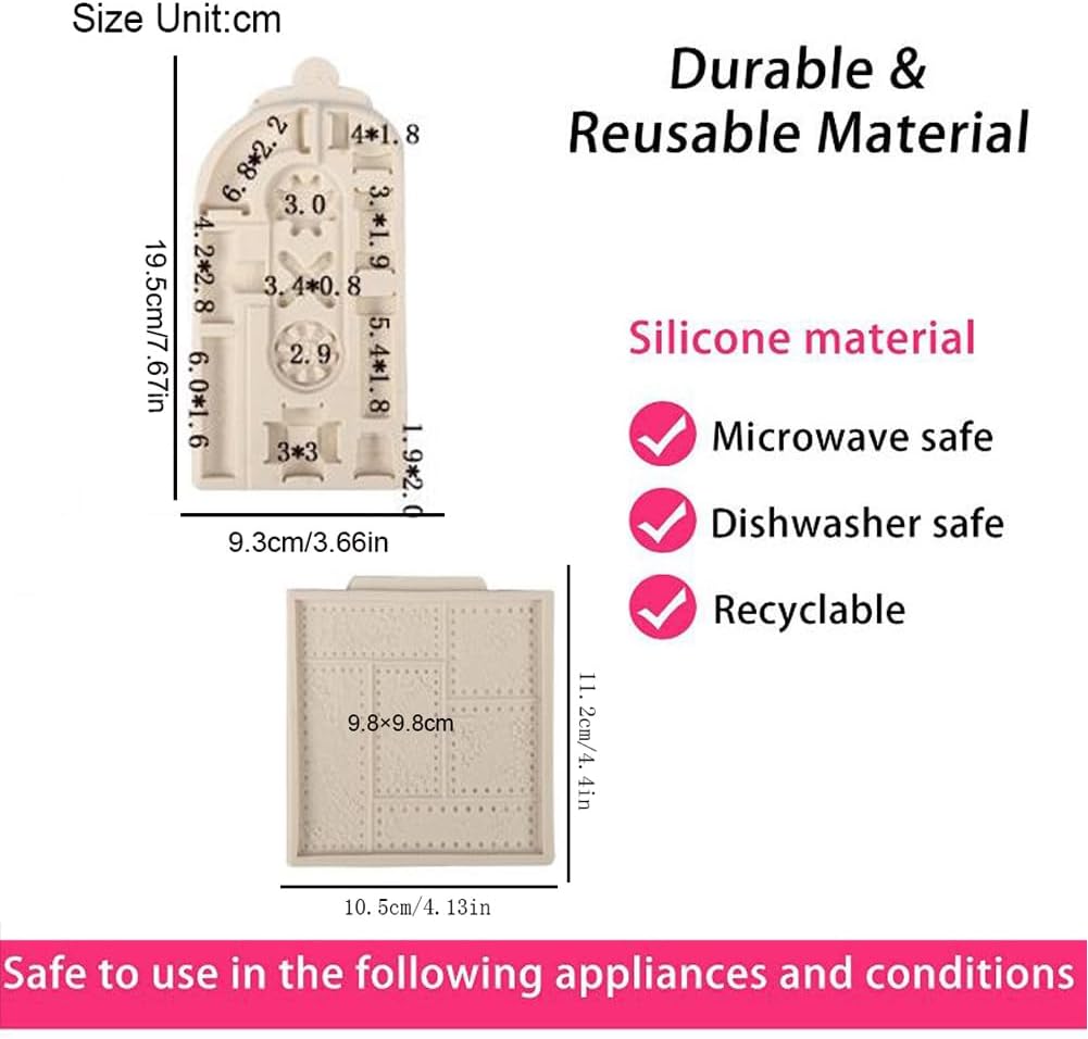 Moldes de fondant vintage en relieve 2 piezas Cjeuxnr