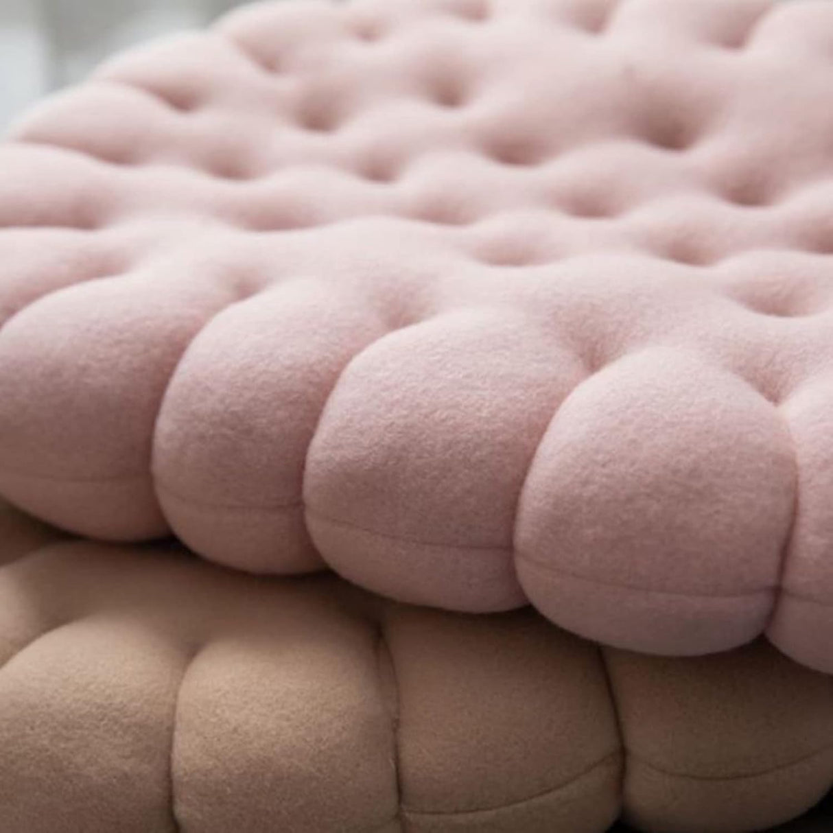 ZANYB Cojín de suelo de galleta, almohada de felpa suave para tatami, cojín de asiento ovalado para sillas de ventana de bahía, 20 x 16 pulgadas, color rosa