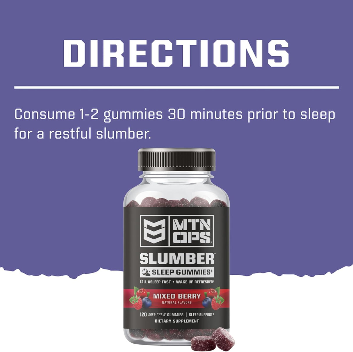 Suplemento Slumber Gummies Sleep Aid 120 gomita cereza ácida