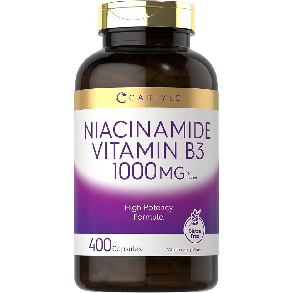 Suplemento Niacinamida Vitamina B3 1000 mg 400 cápsulas