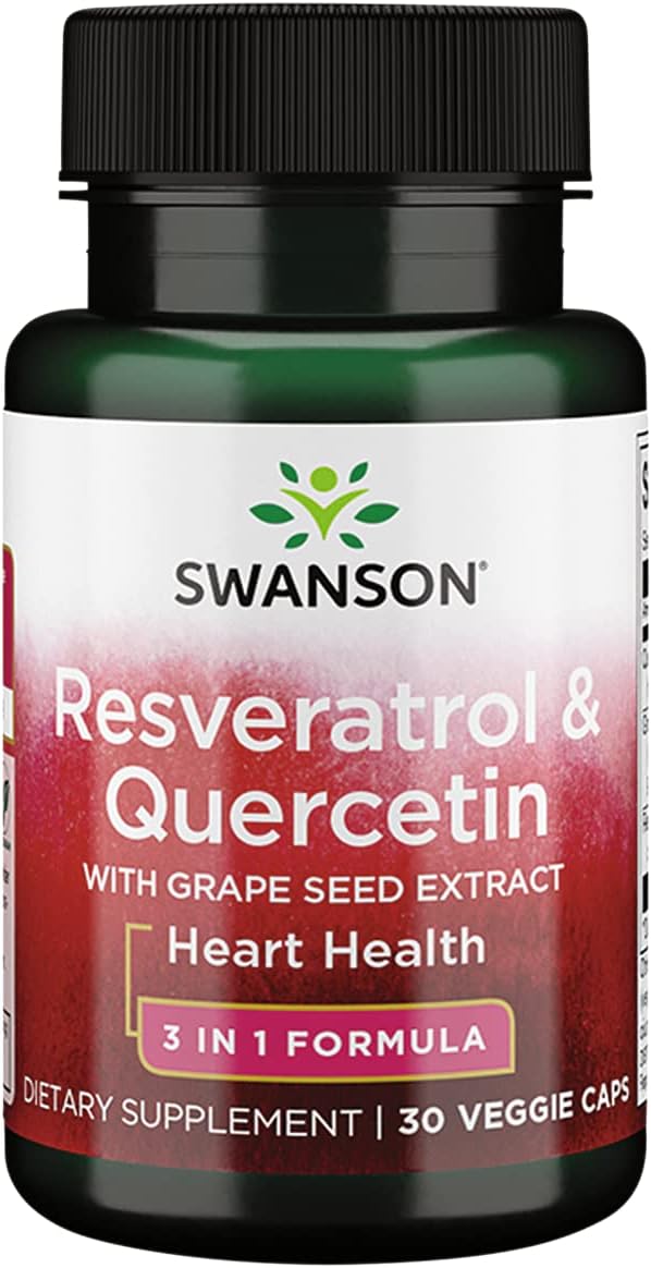 Suplemento Swanson Resveratrol y Quercetina 30 Cápsulas