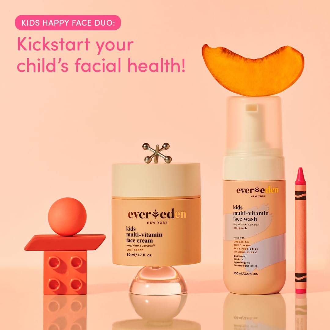 Crema facial natural y a base de plantas para niños | Loción hidratante limpio y no tóxico | Cuidado de la piel multivitamínico