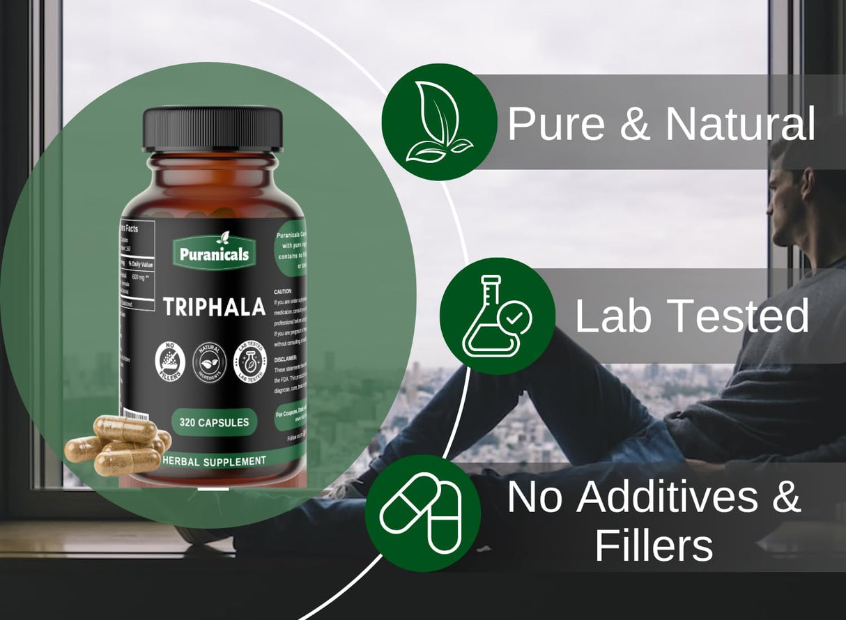 Triphala Premium 320 Capsules Non-GMO and Gluten Free