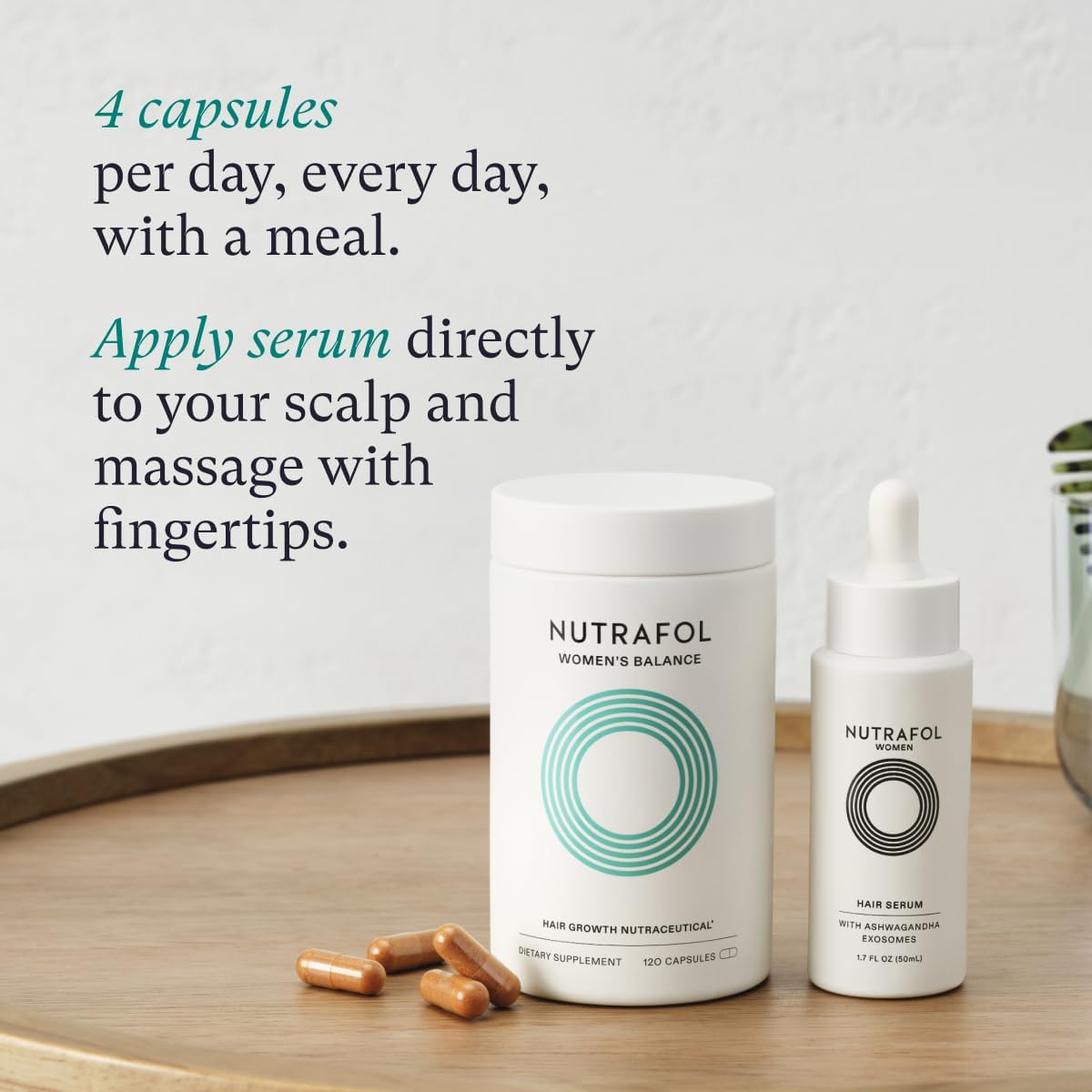 Suplemento y suero para el crecimiento del cabello para mujer 45+