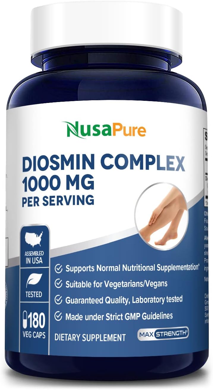 Complejo de Diosmina 1000 mg, 180 Cápsulas Vegetales Veganas
