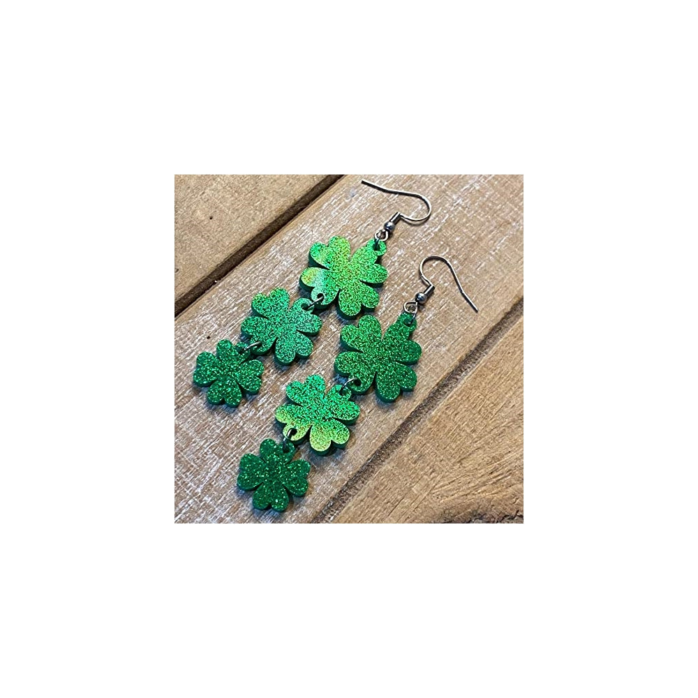 Aretes de trébol de San Patricio para mujer