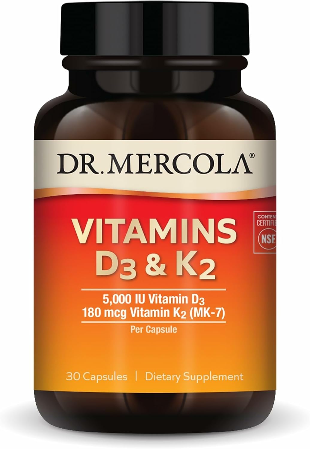 Mercola Vitaminas D3 & K2 - Apoyo inmunológico y más - 30 caps