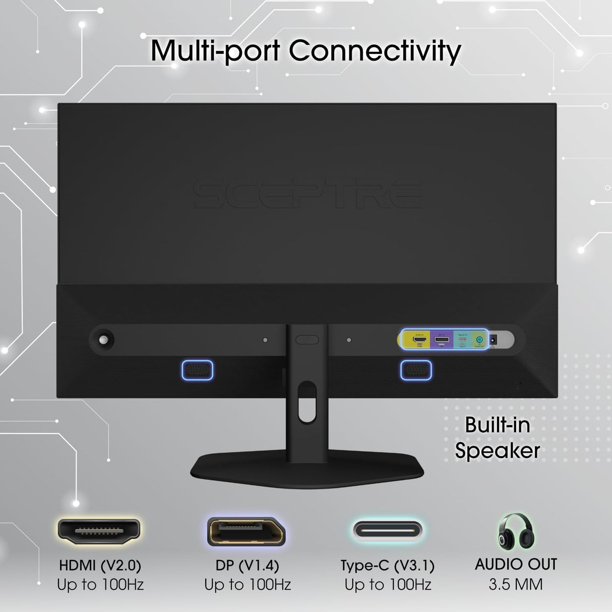 Monitor IPS Sceptre 27 100Hz, DisplayPort, HDMI, USB-C, E275W-FP100T