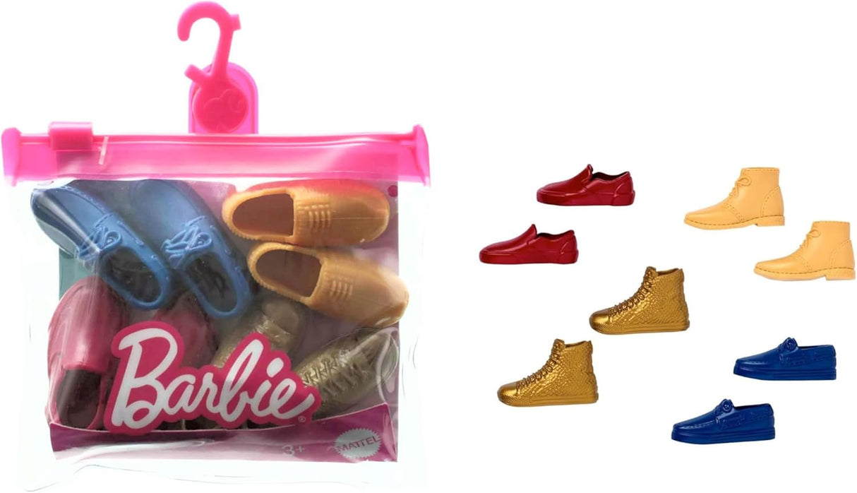 Paquete de accesorios para zapatos Barbie & Ken – 9 pares, compatible con muñecas, edad 3+