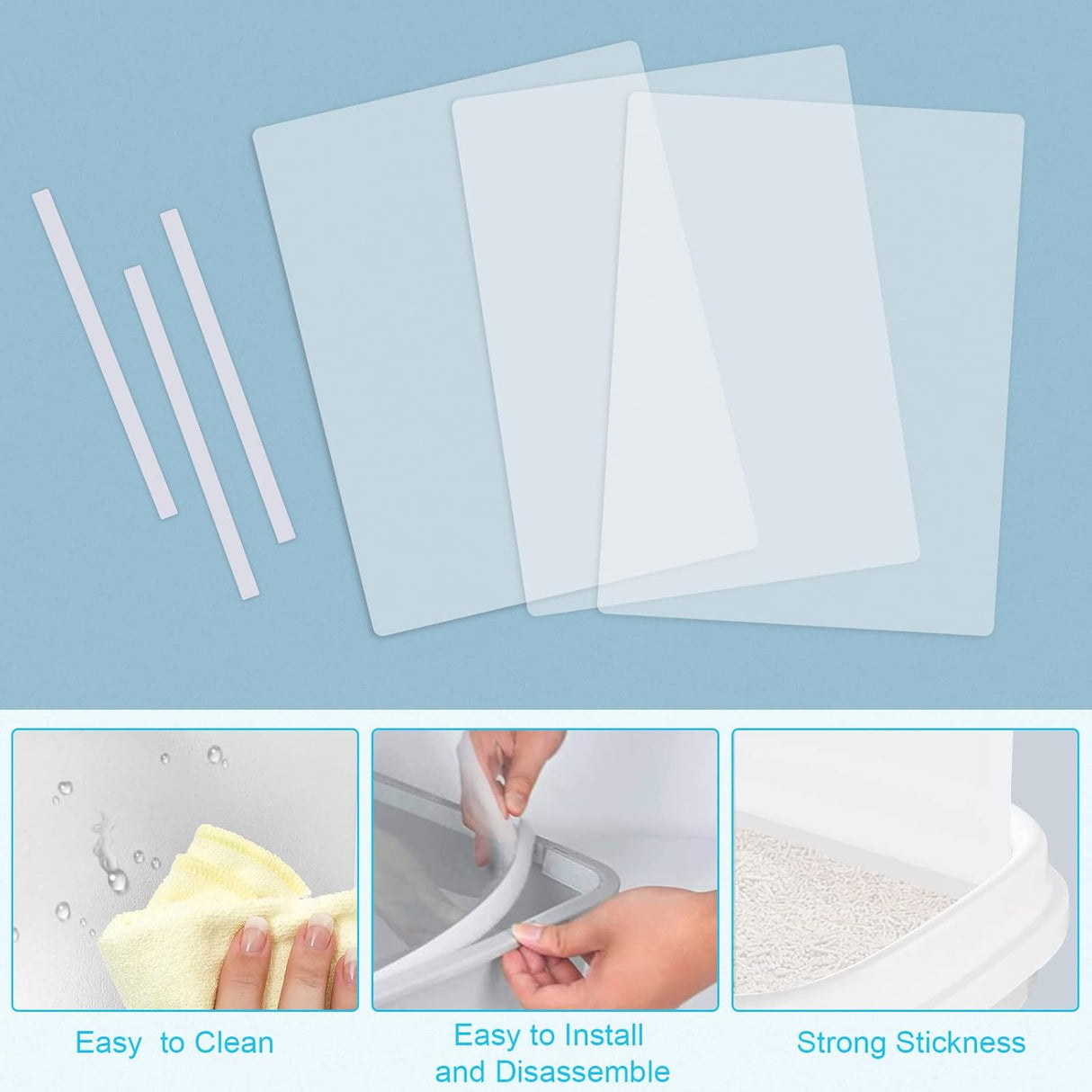 Escudos de orina alto transparente para arenero Sadoia