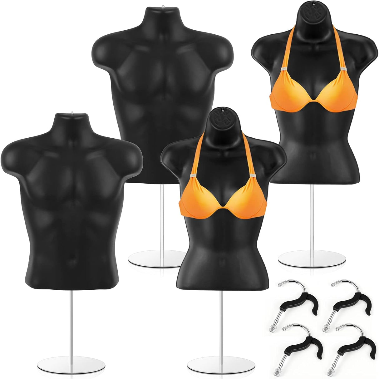Torso Maniquí Kigley 4 Pcs, S-Medidas, Hueco, Exhibición