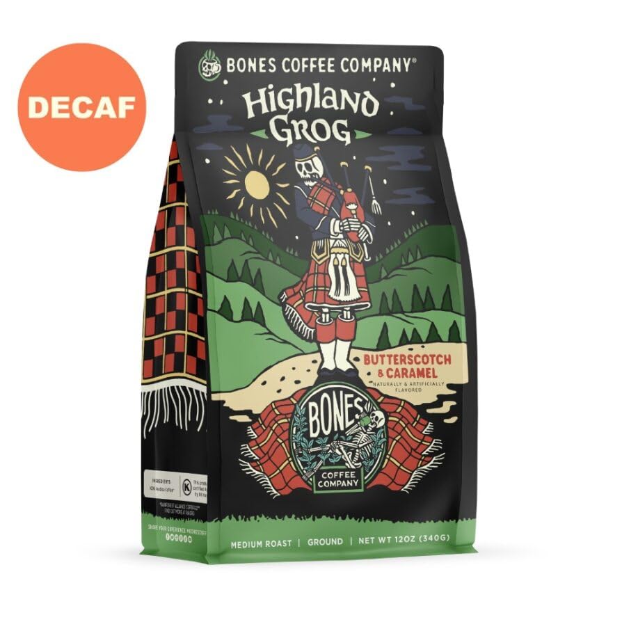 Café Molido Decaf Highland Grog - Bones Coffee, 12 oz, Gourmet