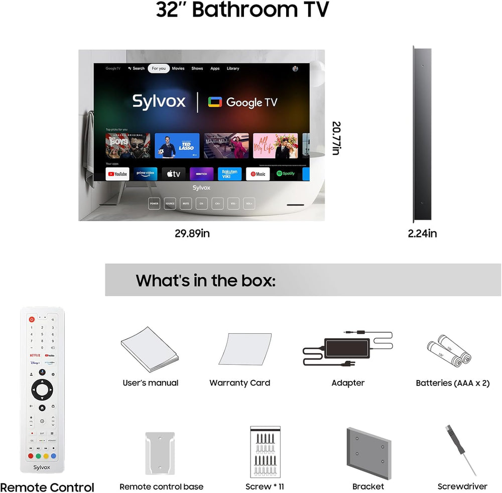 Televisor Espejo SYLVOX 32, 1080P, IP66, Smart TV, NTSC/ATSC