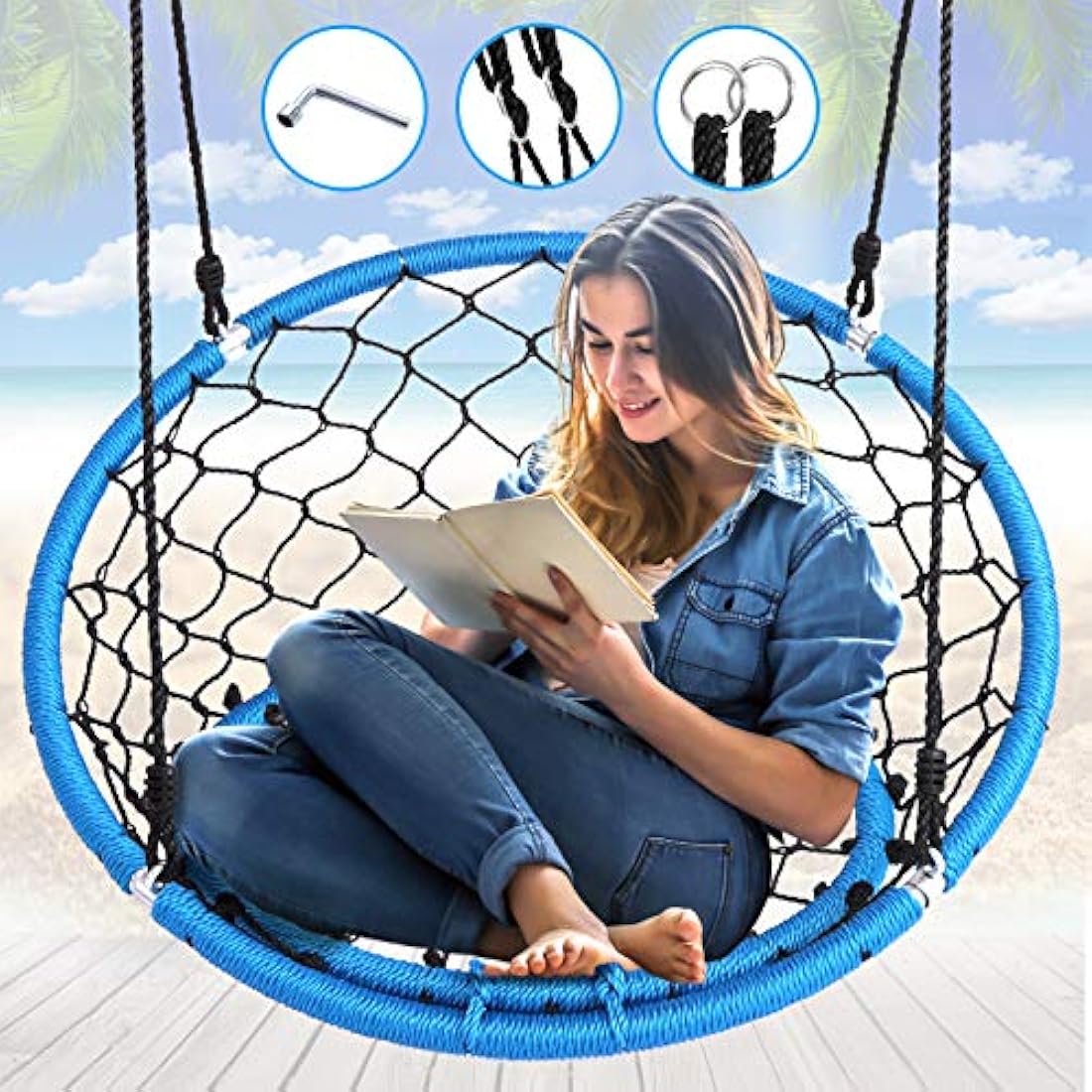 Columpio de asiento de platillo SERENELIFE SLSWNG125