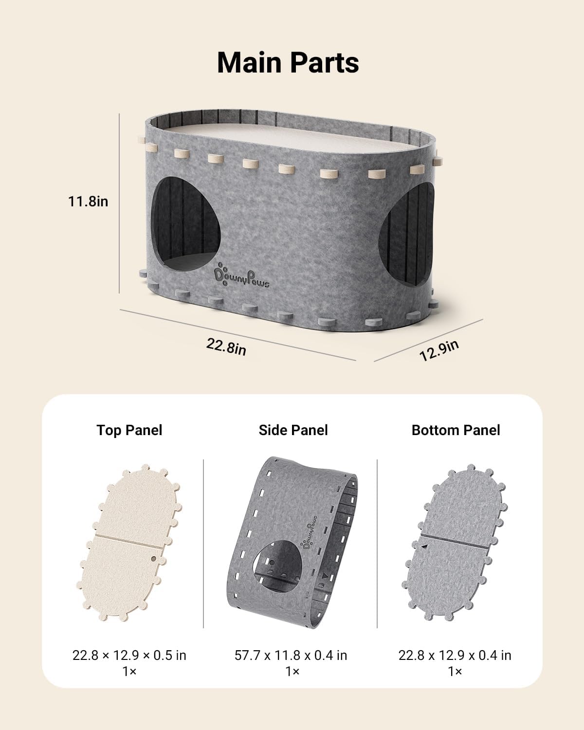 Casa para Gatos DownyPaws, Cueva Enrollable, PeekaPurr