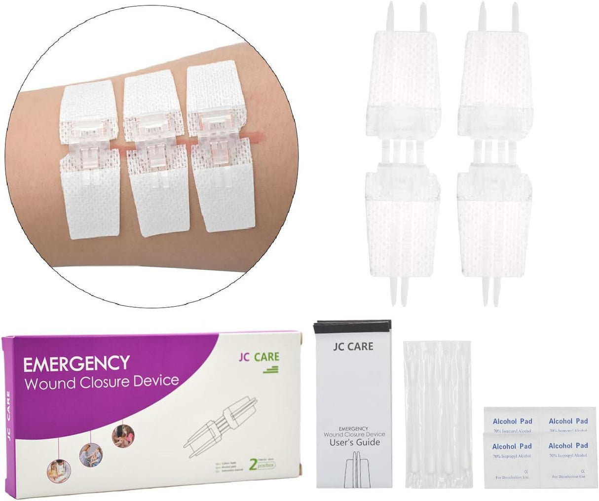 Kit de Cierre de Heridas Sin Puntos, 2 Pcs, Zip Stitch