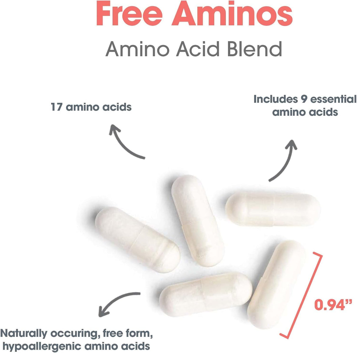 Suplemento de Aminoácidos Libres Allergy Research Group 100 Caps
