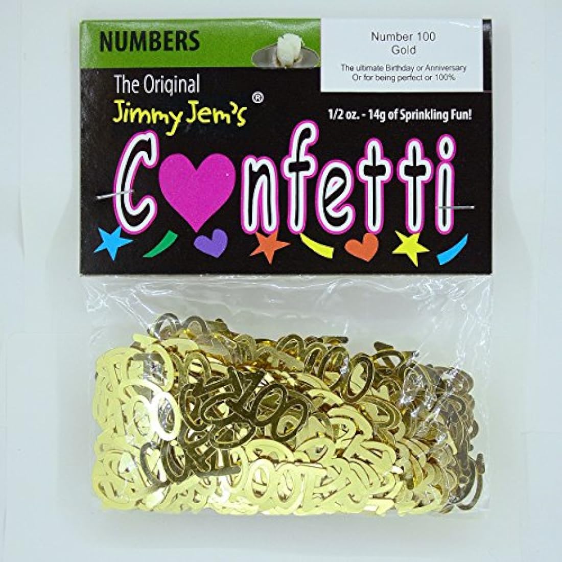 Confeti número 100 en oro – paquete de venta