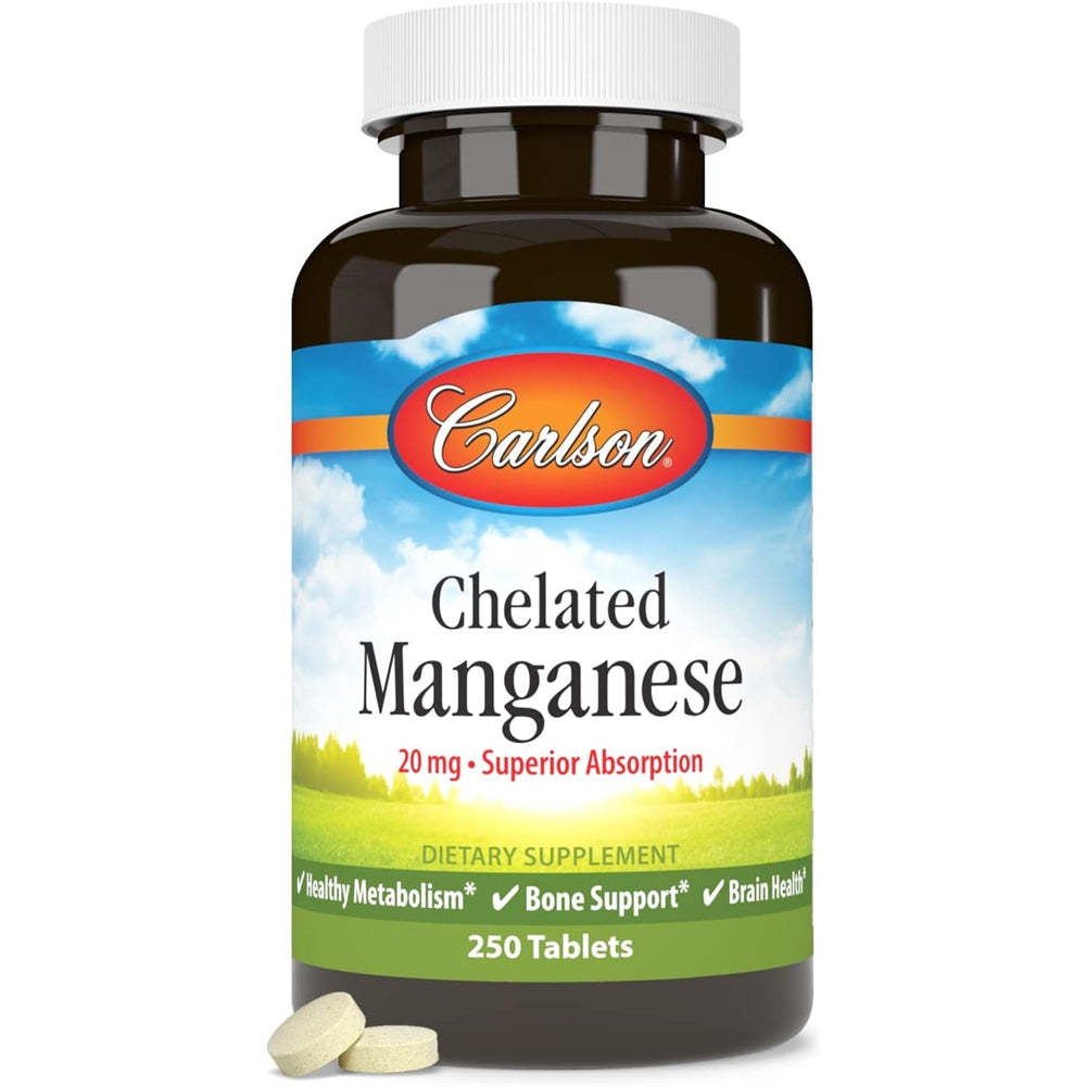 Suplemento manganeso quelatado 20 mg 250 comprimidos