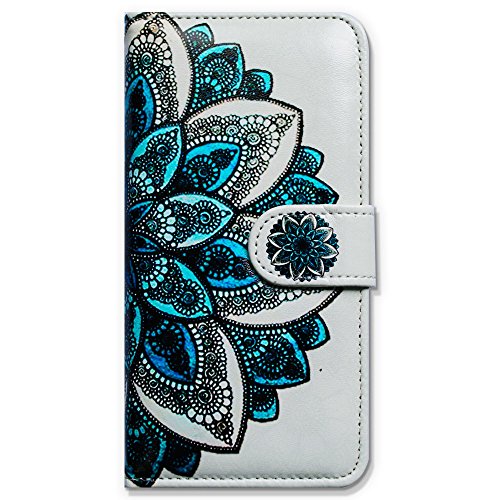 Funda de cuero con diseño de mandala verde
