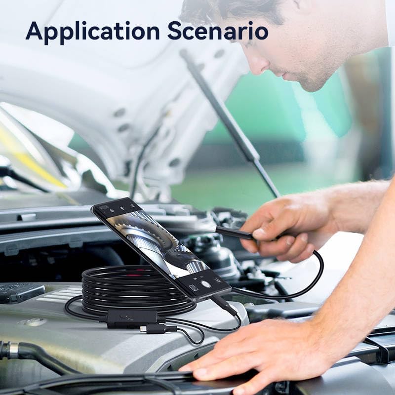 KEEMIKA Cámara endoscopio con luz, interfaz dual para iPhone