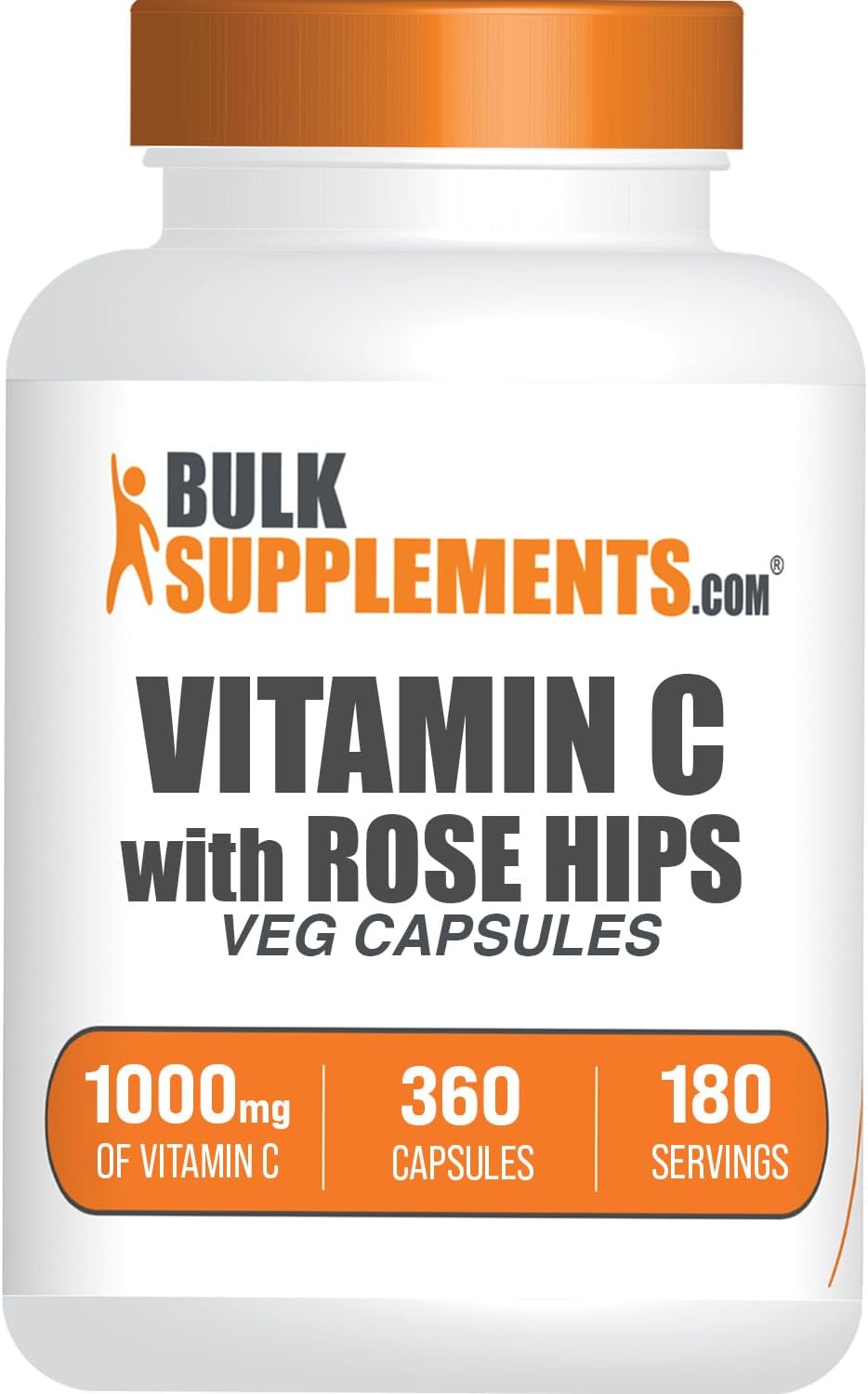Vitamina C con Rosa Hips BulkSupplements 1000mg 360 cápsulas