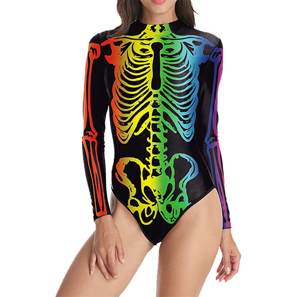 Disfraces de Halloween de esqueleto talla L verde y amarillo