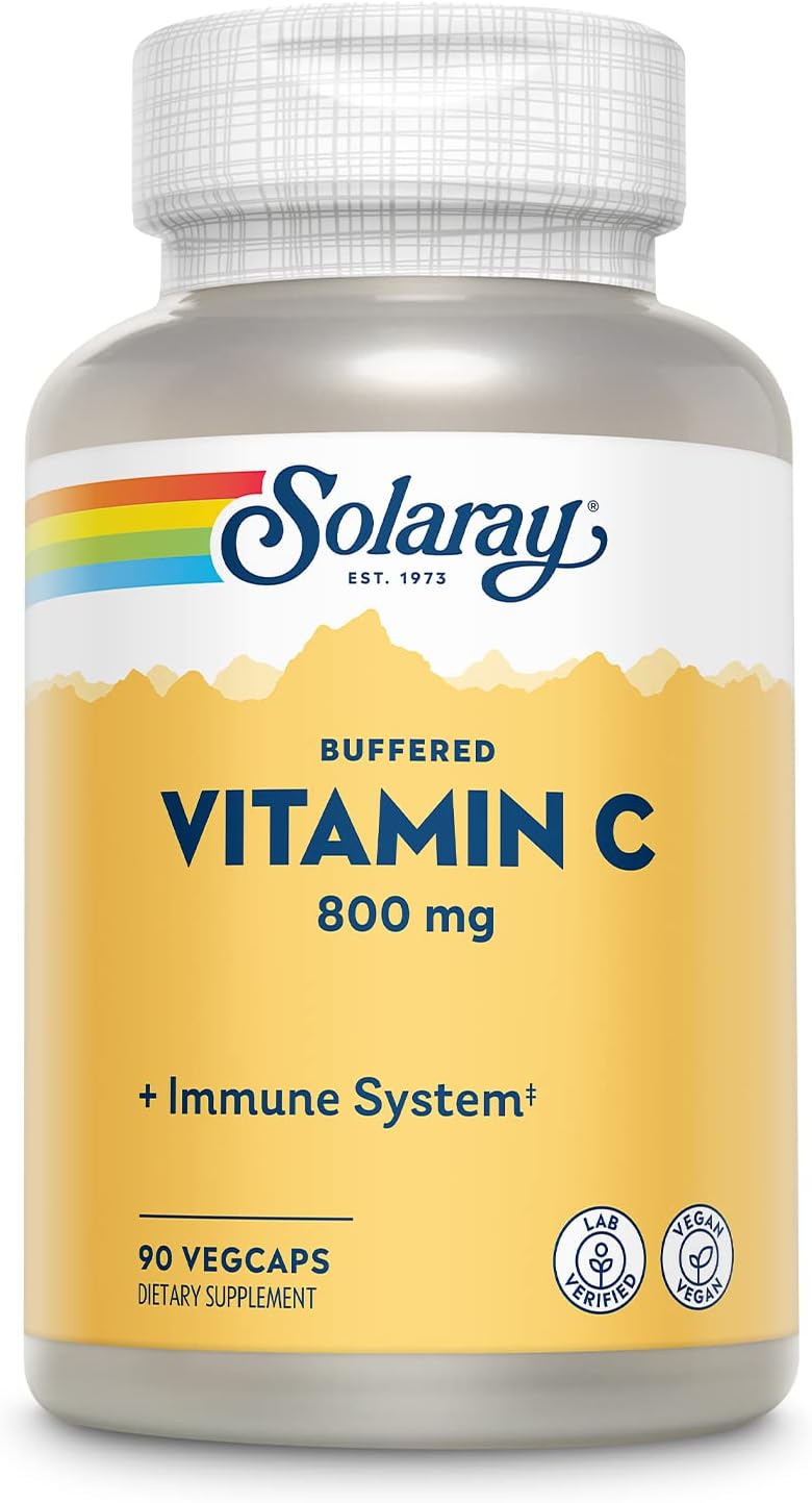 SOLARAY Vitamina C tamponada de 800 mg con escaramujos
